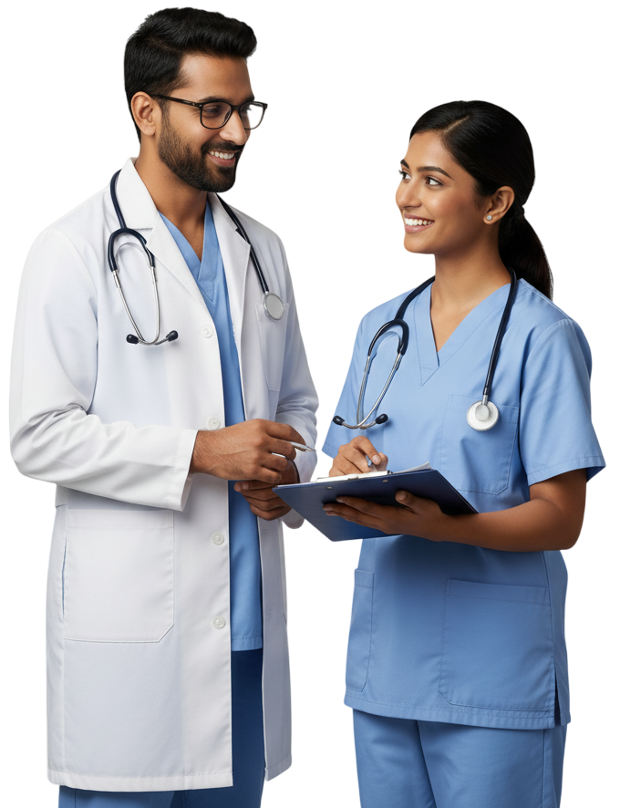 Healthcare professionals collaborating